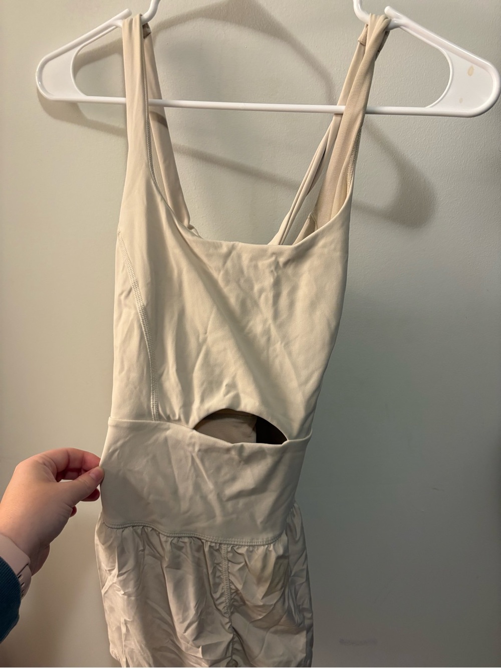 Free People Cream Cutout Jumpsuit